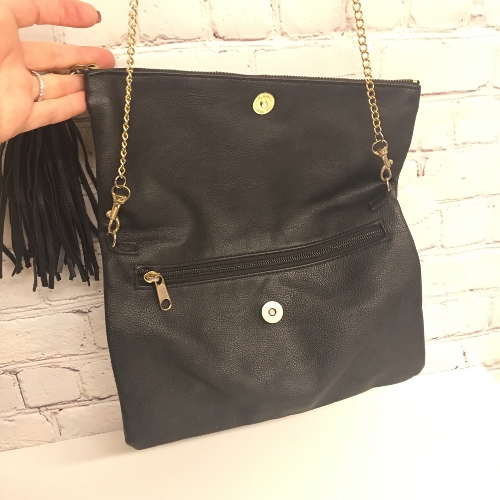 H&M Black Crossbody Two (2) Zipper Compartments